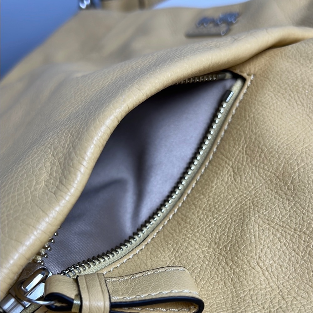 Coach Madison Isabelle Yellow Pebbled Leather Shoulder Crossbody Bag 21224 - Picture 8 of 16
